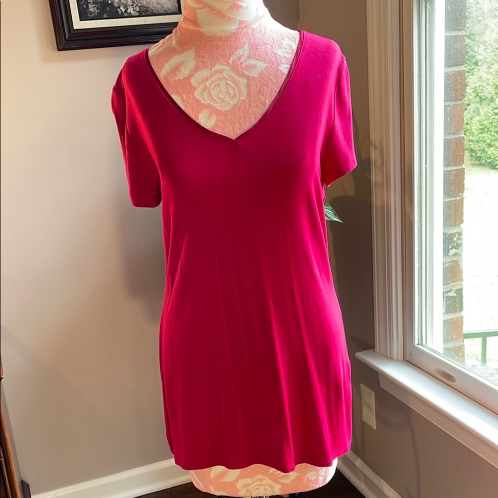 Women's V-Neck Pink Top
